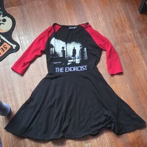 Sourpuss Black Dress with Red Raglan Sleeves